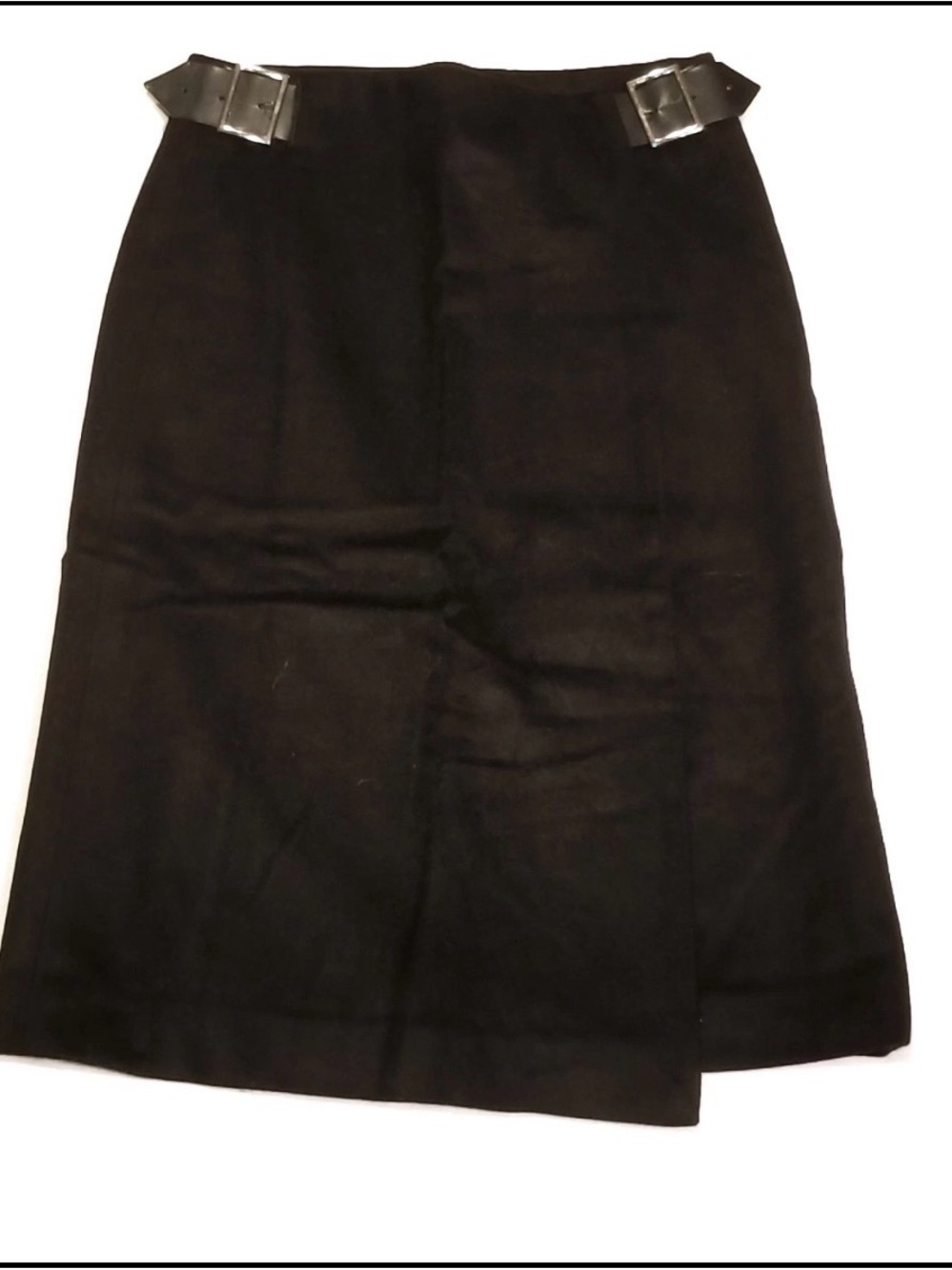 KORS Michael Kors Black Pencil Skirt with Buckle Waist